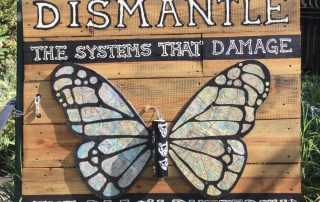 Butterfly Map on wooden pallet